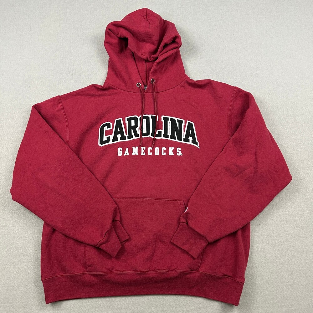 South Carolina Gamecocks Hoodie Men Large Red Solid Champion Sweatshirt NCAA L